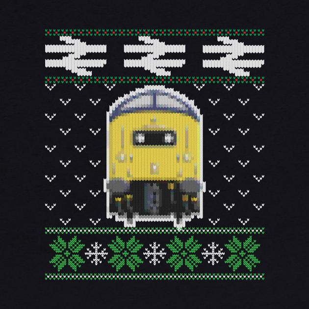 Christmas Train Ugly Sweater Jumper Style Locomotive by BeesTeez